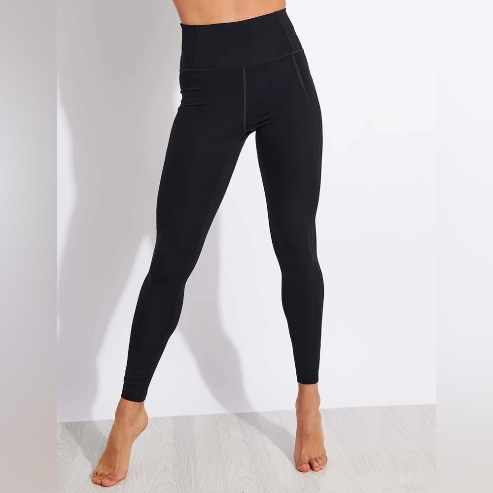 NWOT girlfriend collective Black Stripe High Waist Leggings Women Size XXS
